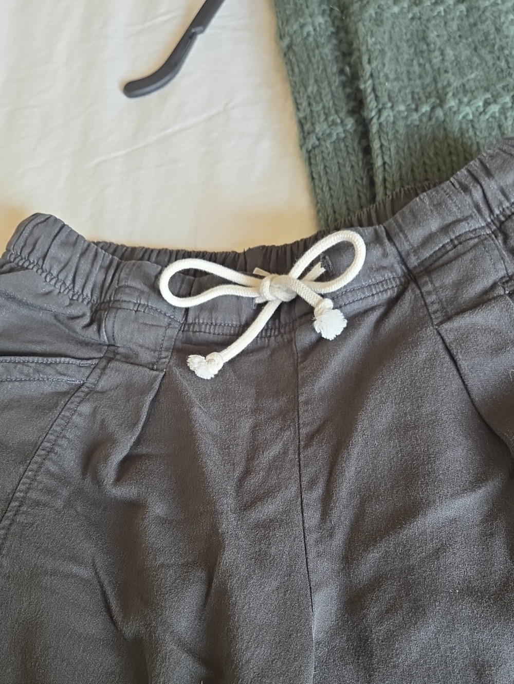 Womens Wide-Leg Drawstring Pants - Charcoal - Picture 5 of 5